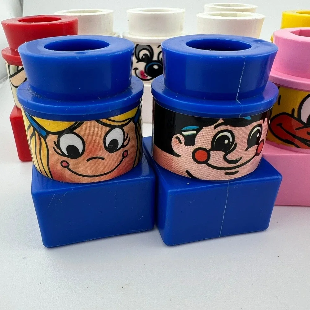 Vintage LEGO DUPLO Faces Character Toy Bricks Lot‎ of 18 Building Blocks 2000